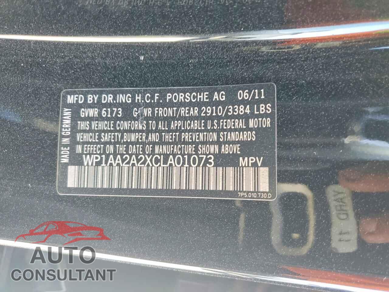 PORSCHE CAYENNE 2012 - WP1AA2A2XCLA01073