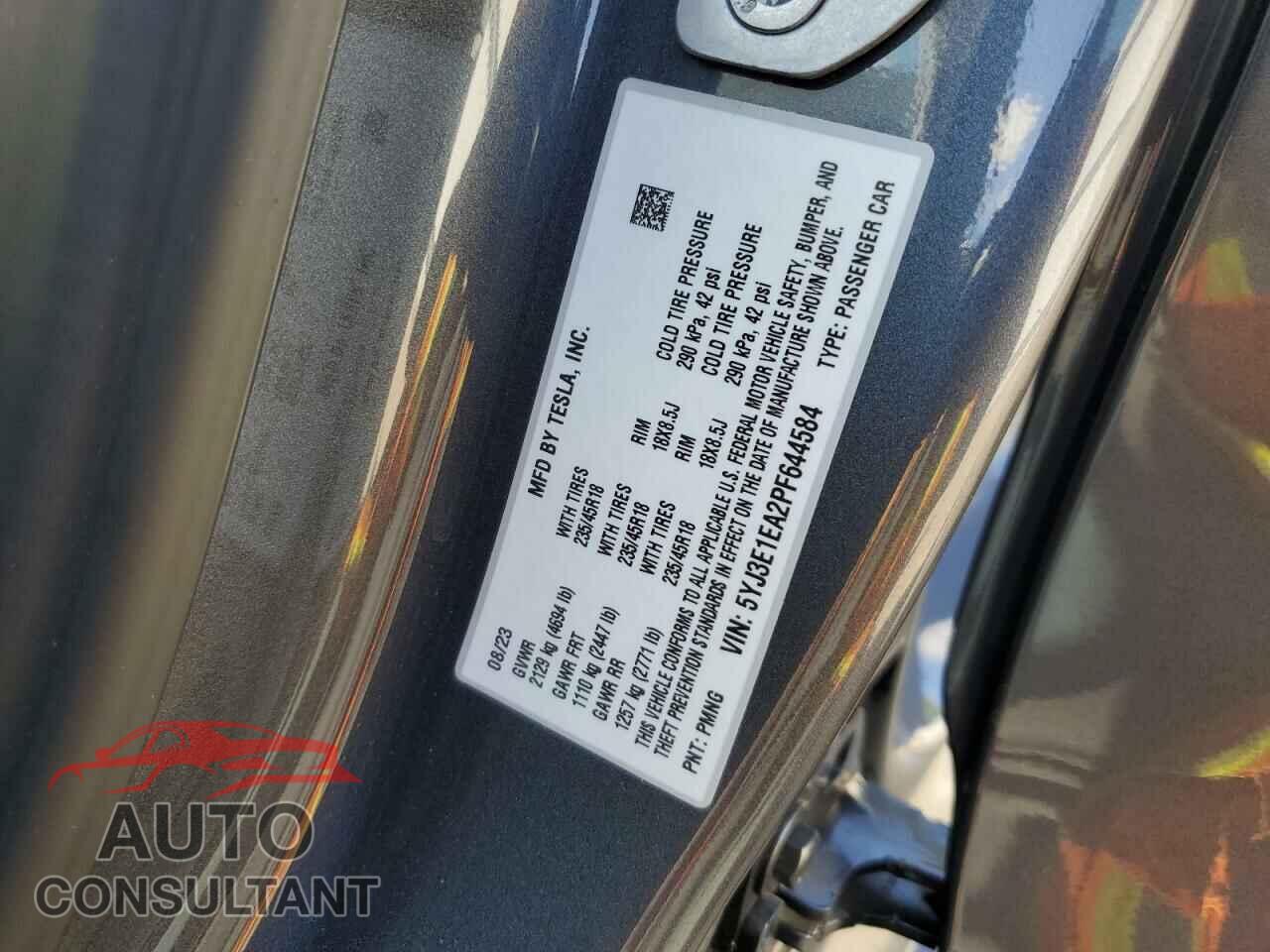 TESLA MODEL 3 2023 - 5YJ3E1EA2PF644584