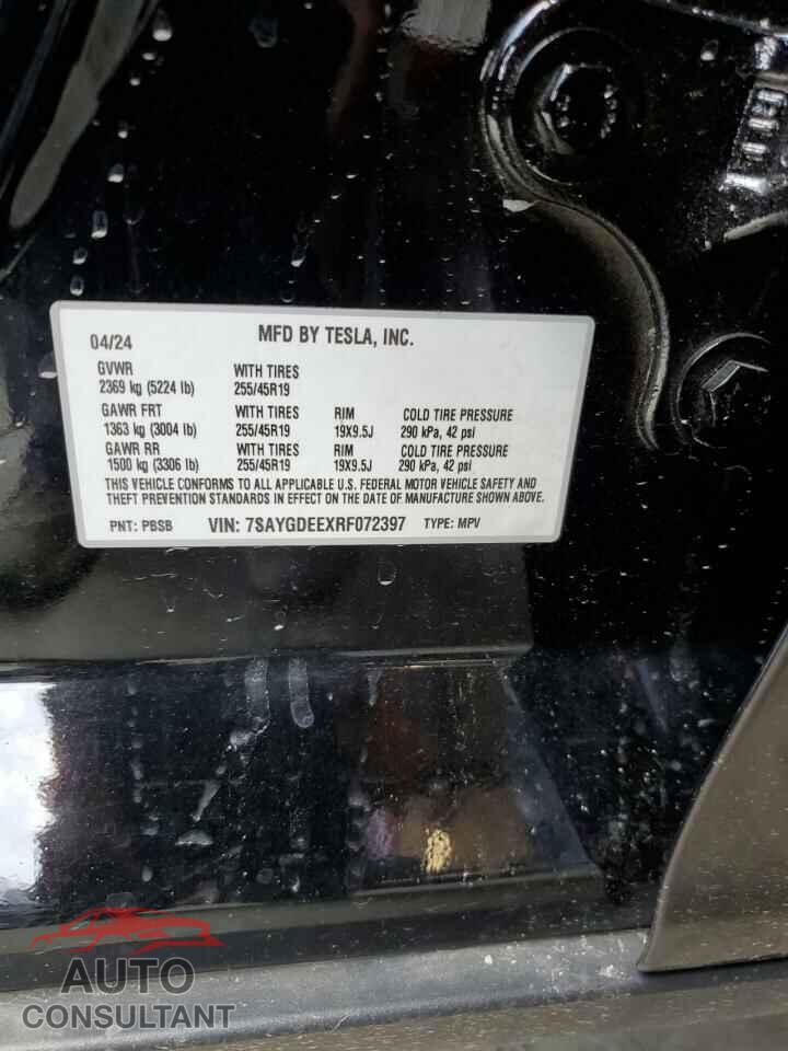 TESLA MODEL Y 2024 - 7SAYGDEEXRF072397