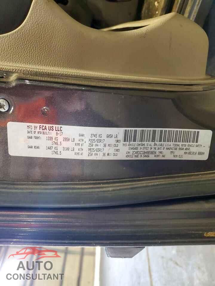 DODGE CARAVAN 2017 - 2C4RDGCG8HR858654