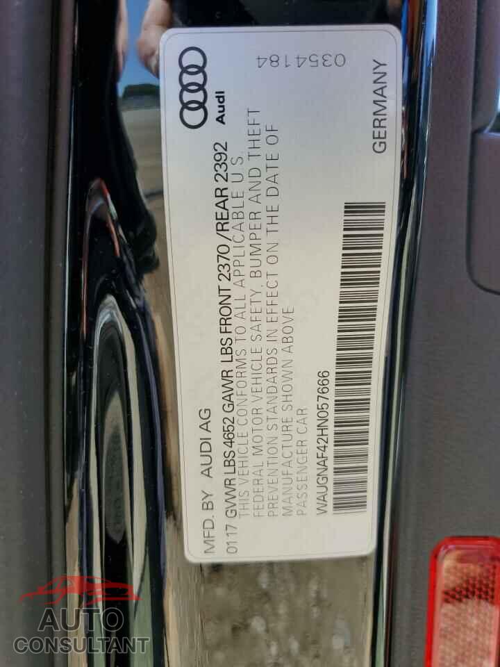 AUDI A4 2017 - WAUGNAF42HN057666