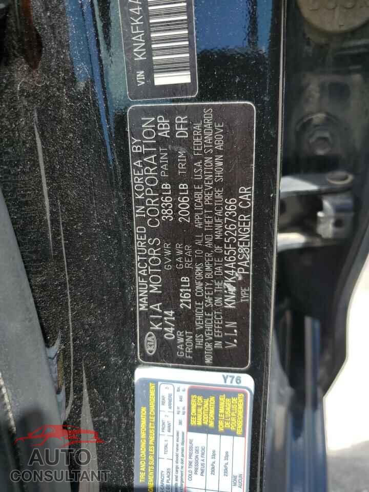 KIA FORTE 2015 - KNAFK4A65F5267366