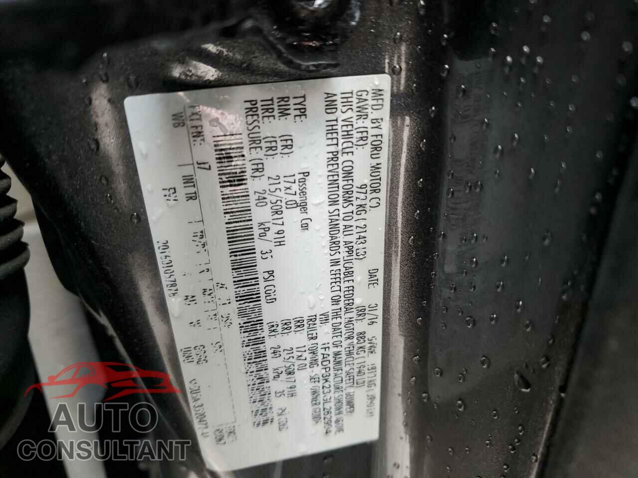 FORD FOCUS 2016 - 1FADP3K23GL262994