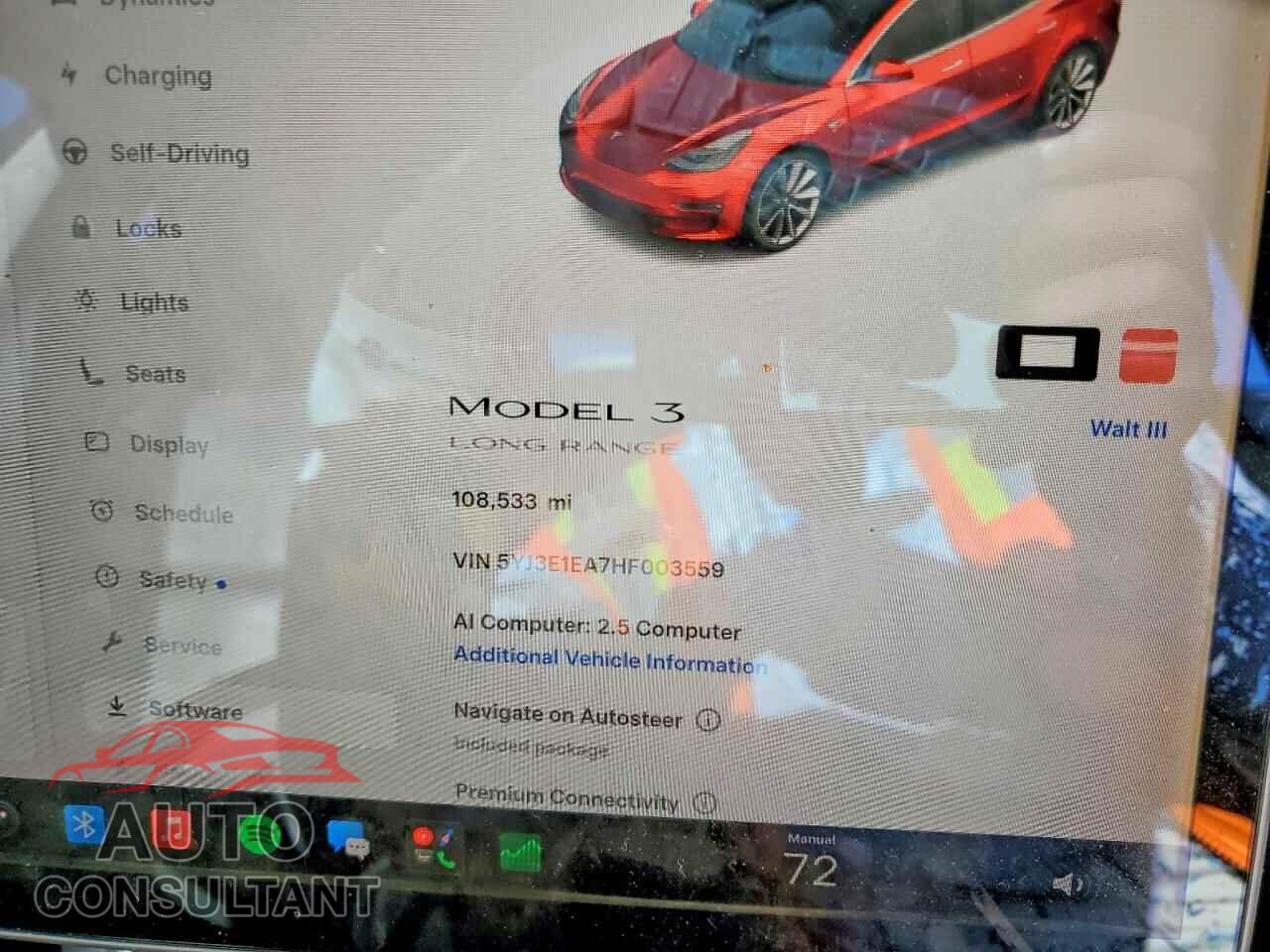 TESLA MODEL 3 2017 - 5YJ3E1EA7HF003559
