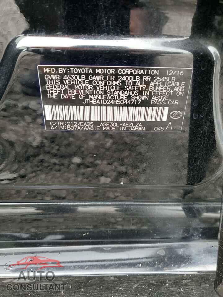 LEXUS IS 2017 - JTHBA1D24H5044717