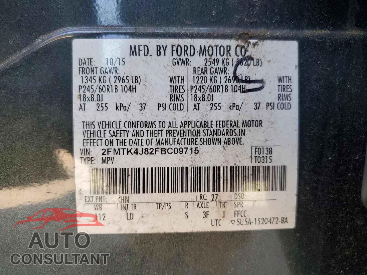 FORD EDGE 2015 - 2FMTK4J82FBC09715