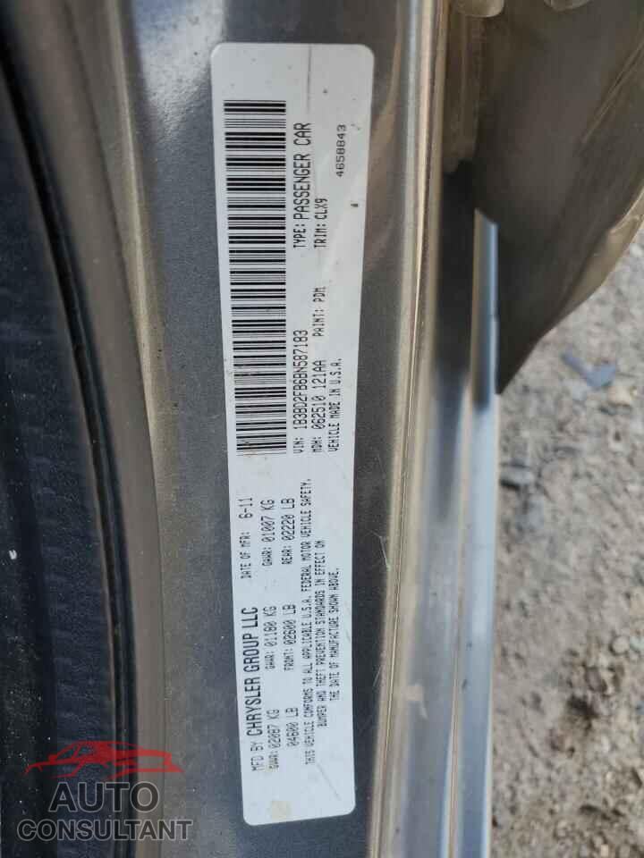 DODGE AVENGER 2011 - 1B3BD2FB6BN587183