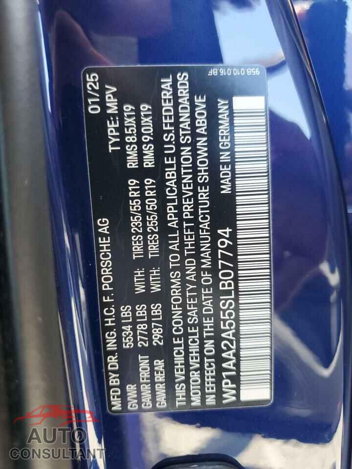 PORSCHE MACAN BASE 2025 - WP1AA2A55SLB07794