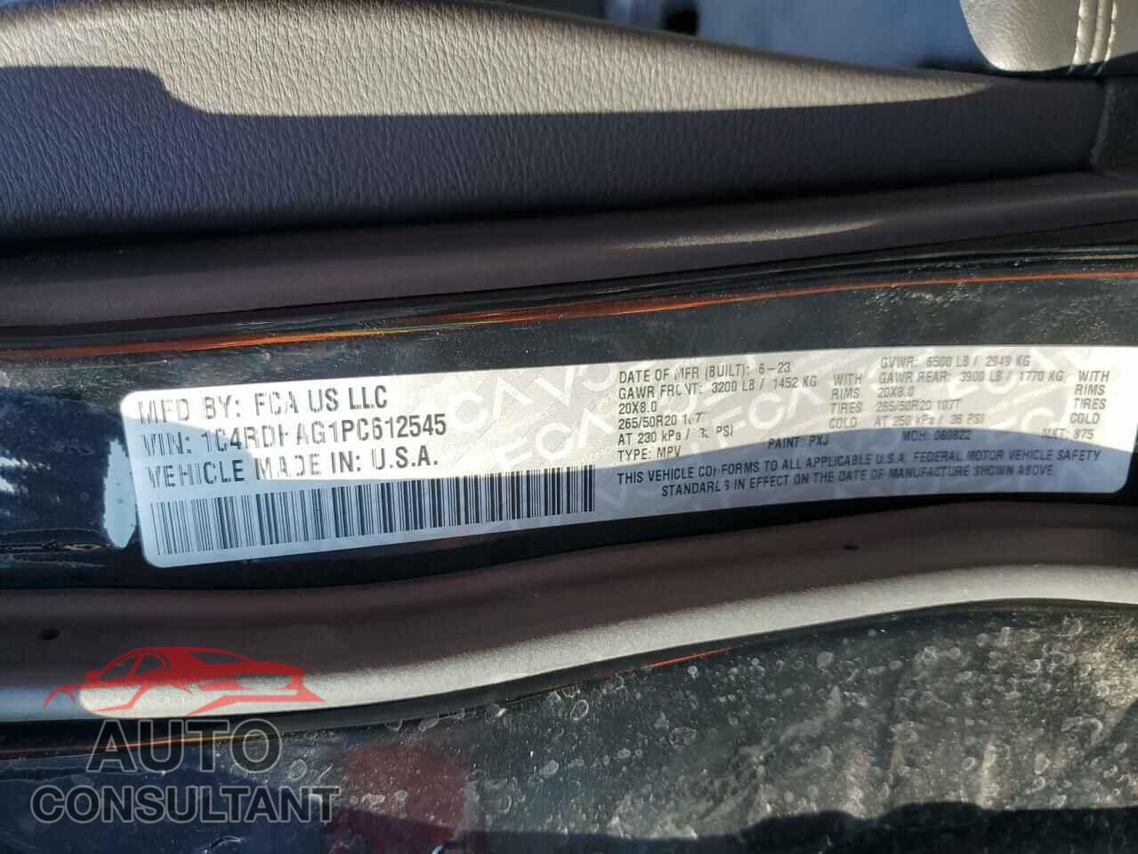 DODGE DURANGO 2023 - 1C4RDHAG1PC612545
