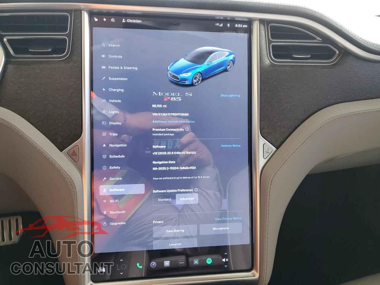 TESLA MODEL S 2013 - 5YJSA1CP6DFP12590