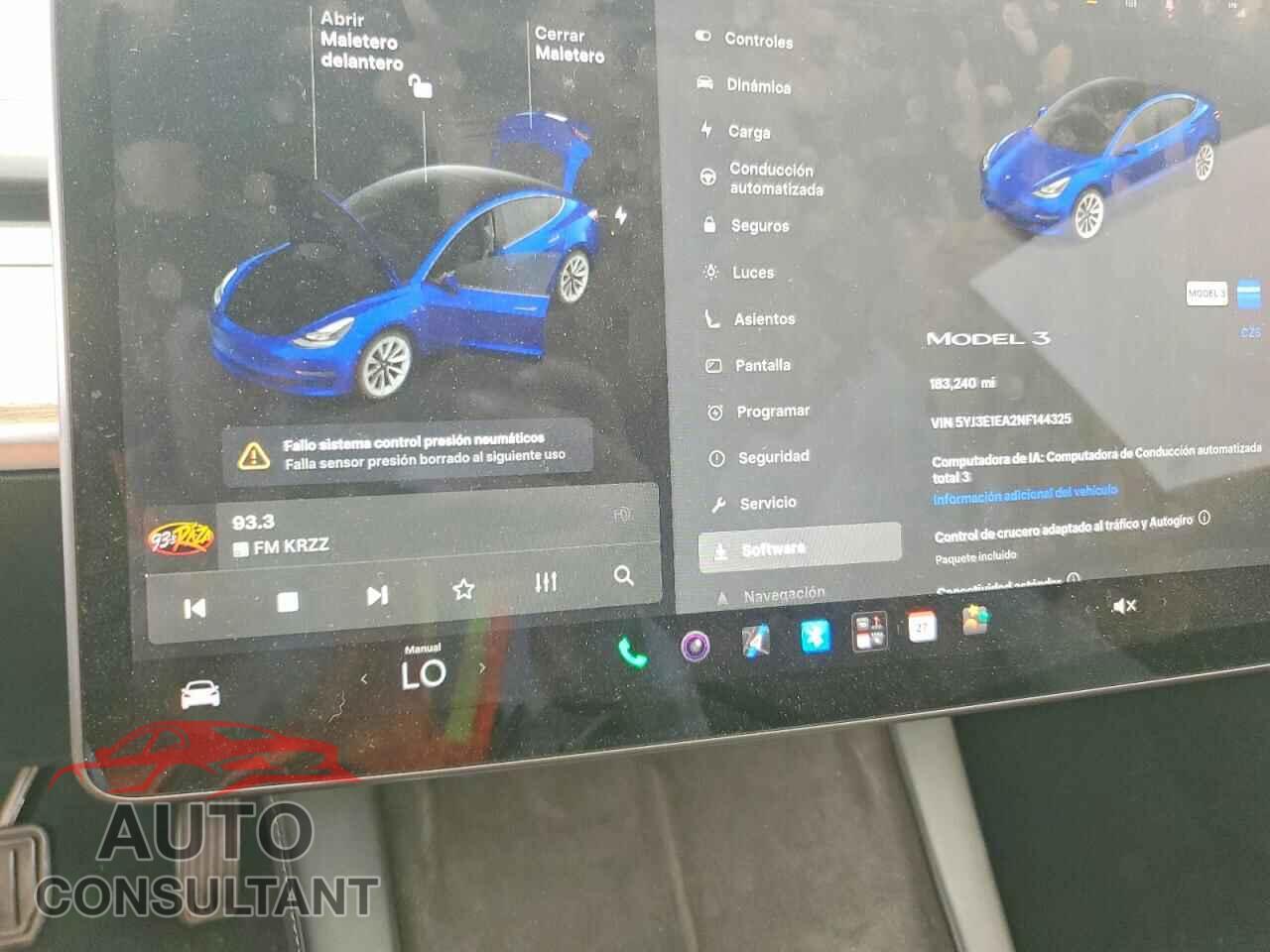 TESLA MODEL 3 2022 - 5YJ3E1EA2NF144325