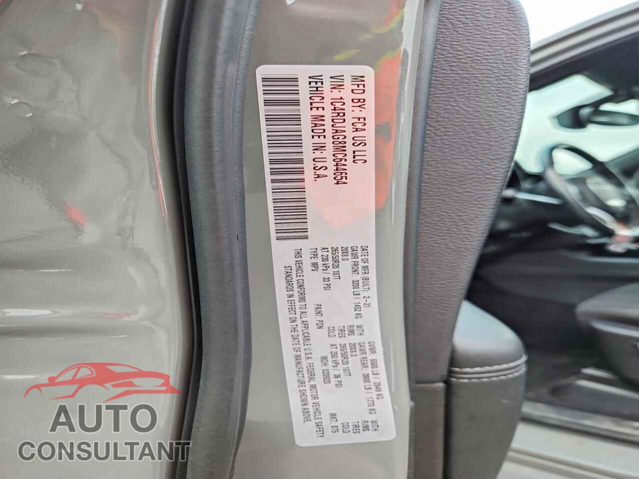 DODGE DURANGO 2021 - 1C4RDJAG8MC644654