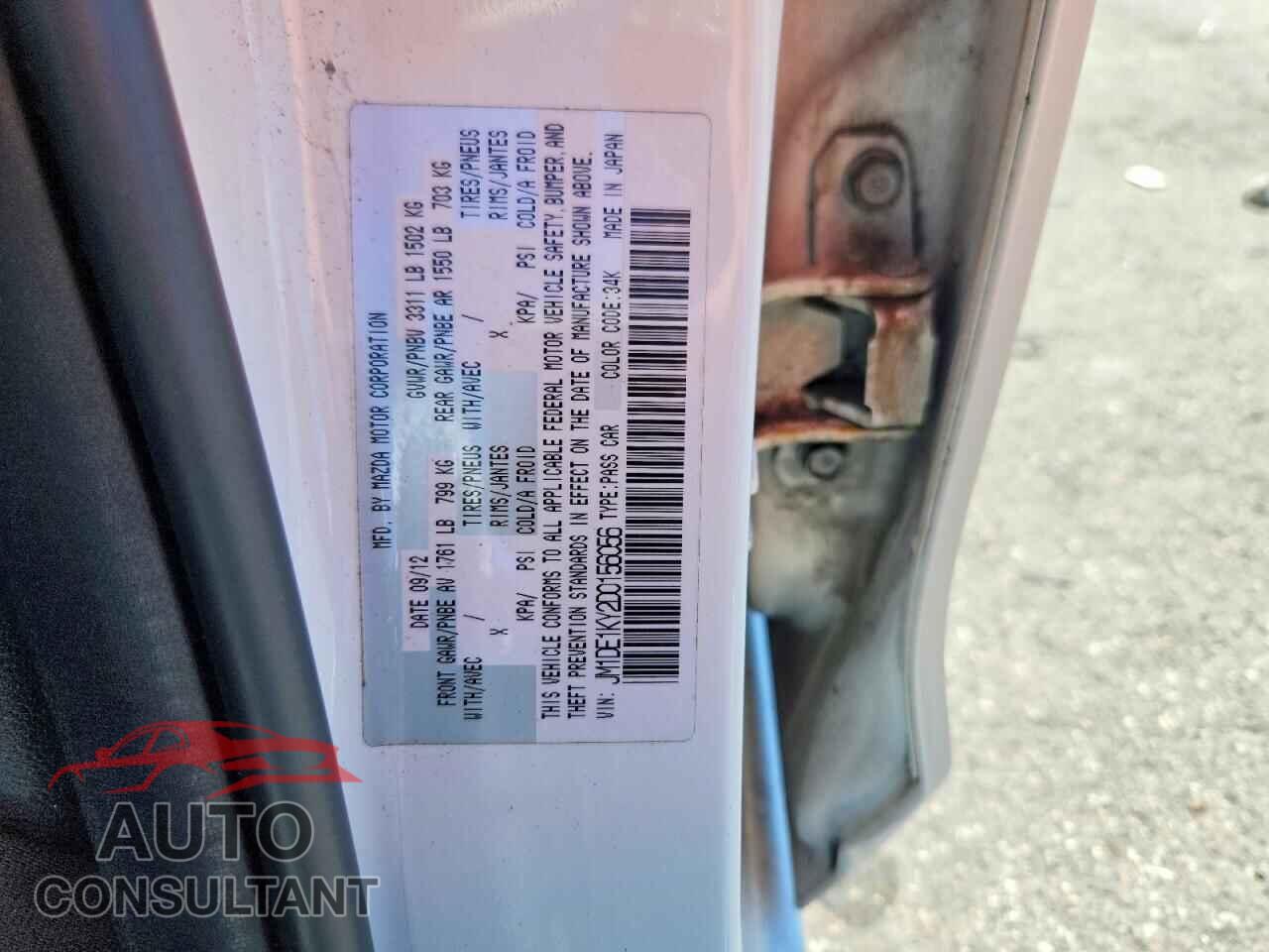 MAZDA 2 2013 - JM1DE1KY2D0156056