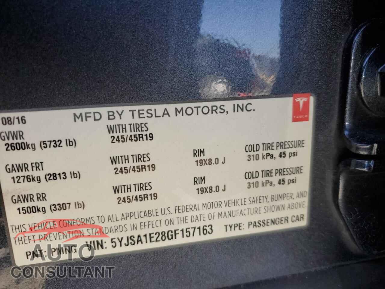 TESLA MODEL S 2016 - 5YJSA1E28GF157163