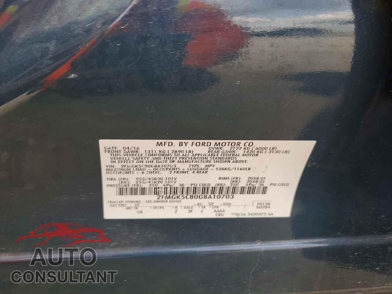 FORD FLEX 2016 - 2FMGK5C80GBA10703