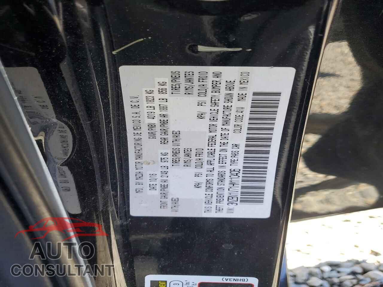 MAZDA 3 2017 - 3MZBN1V71HM110406