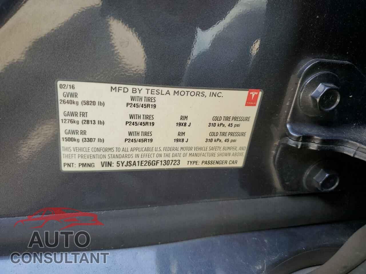 TESLA MODEL S 2016 - 5YJSA1E26GF130723