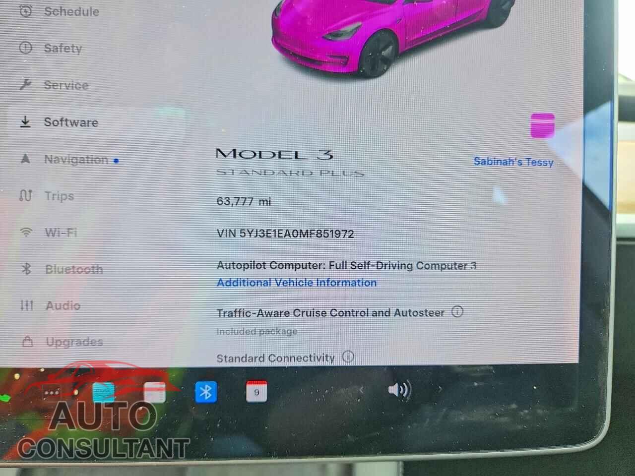 TESLA MODEL 3 2021 - 5YJ3E1EA0MF851972