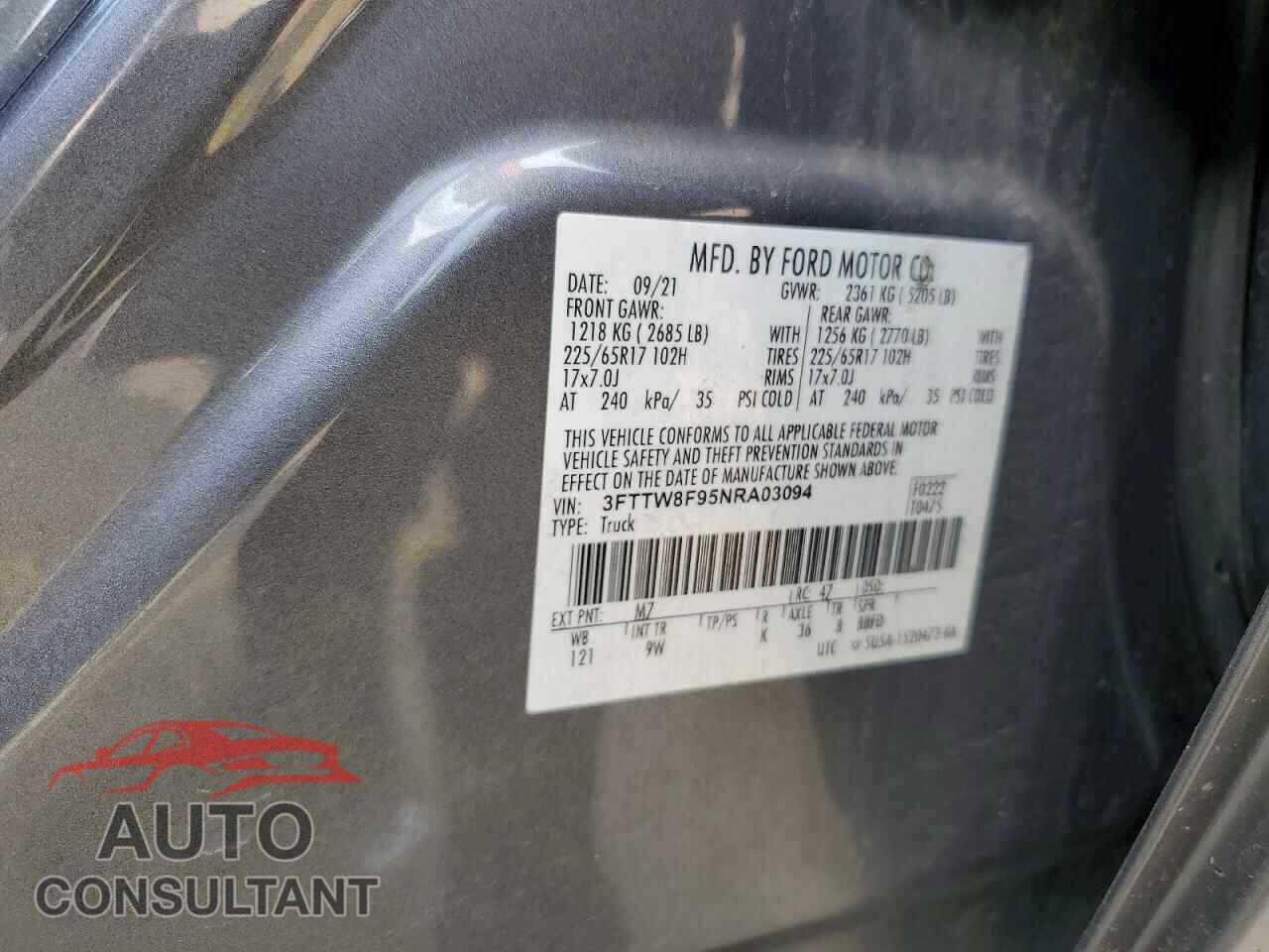 FORD MAVERICK 2022 - 3FTTW8F95NRA03094