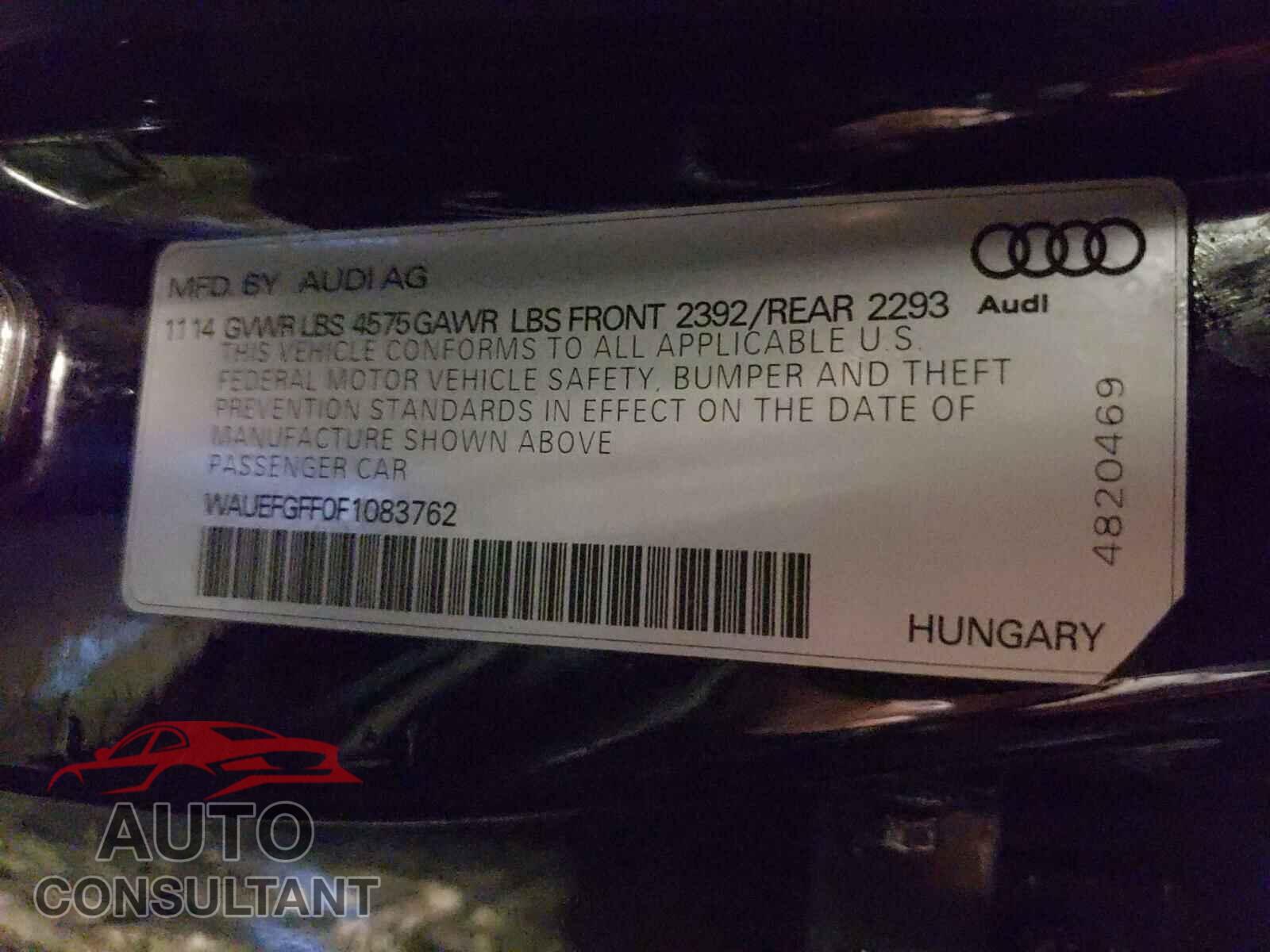 AUDI A3 2015 - WAUEFGFF0F1083762