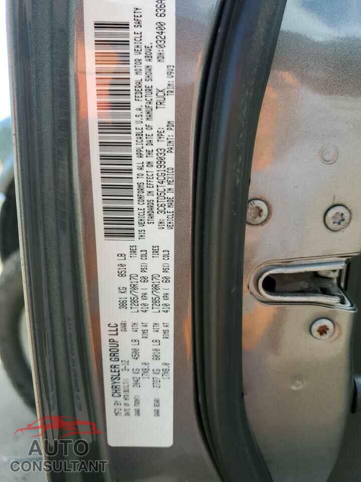 DODGE RAM 2500 2012 - 3C6TD5CT4CG199033