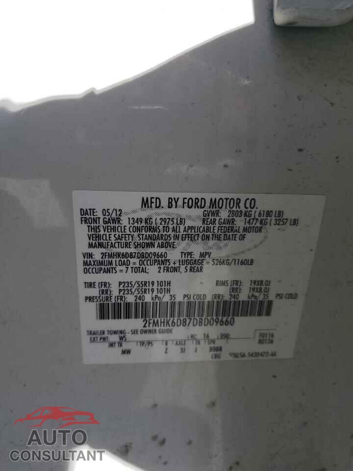 FORD FLEX 2013 - 2FMHK6D87DBD09660