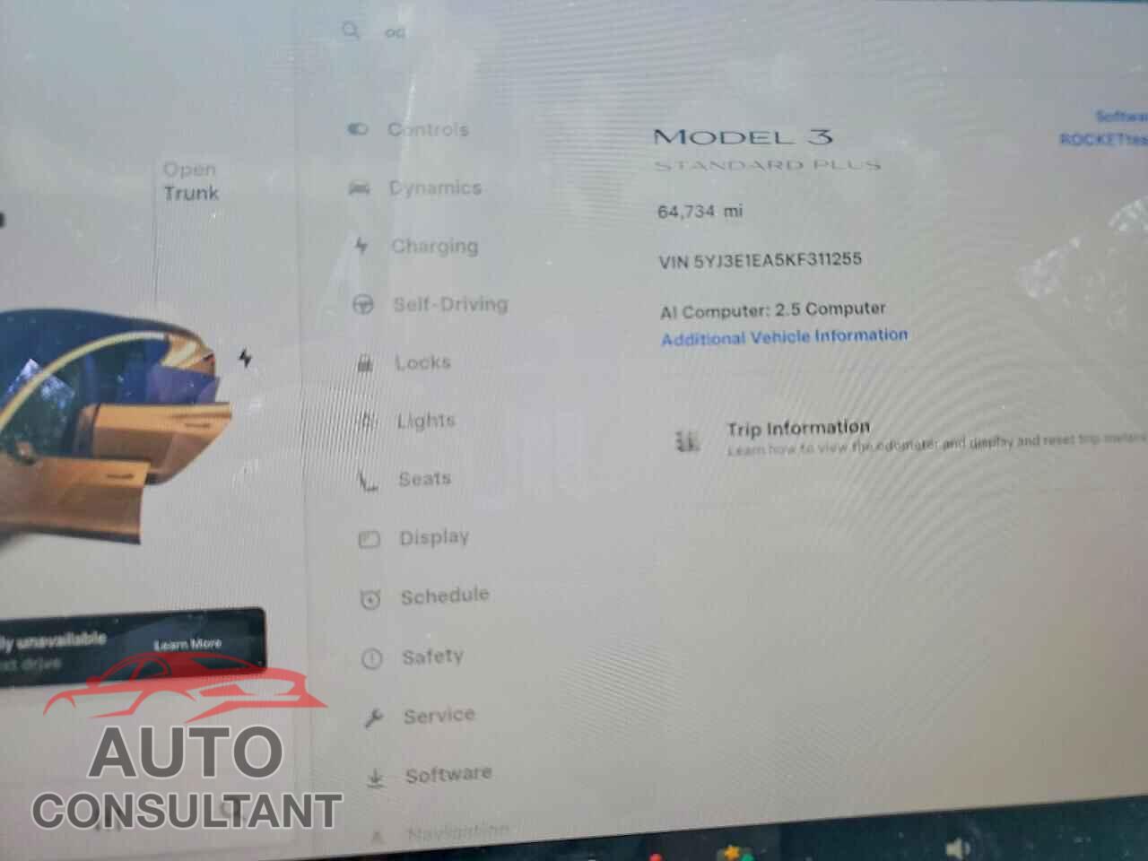 TESLA MODEL 3 2019 - 5YJ3E1EA5KF311255