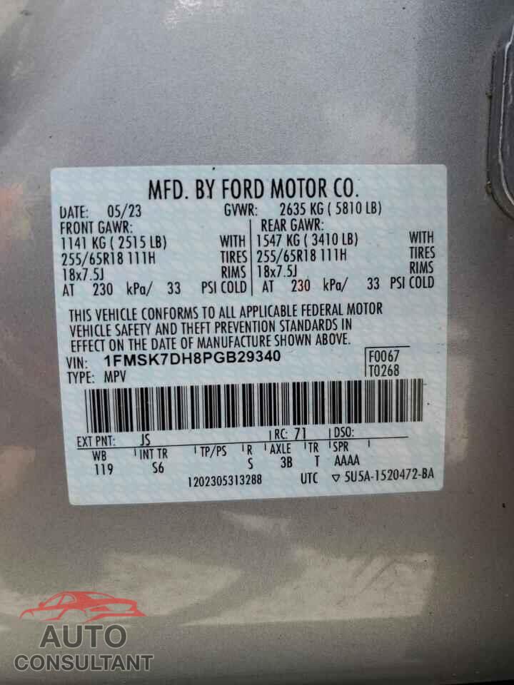 FORD EXPLORER 2023 - 1FMSK7DH8PGB29340