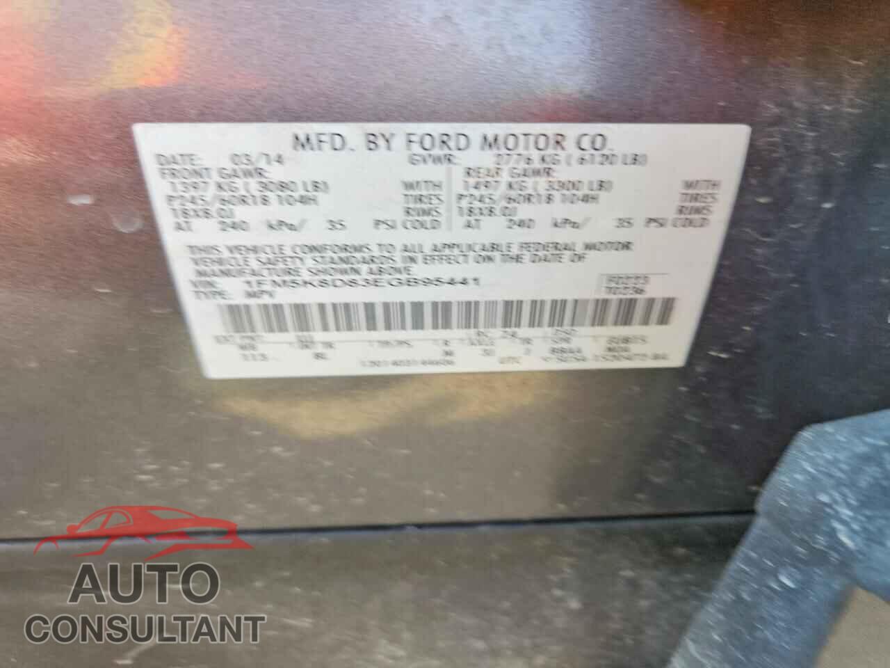 FORD EXPLORER 2014 - 1FM5K8D83EGB95441