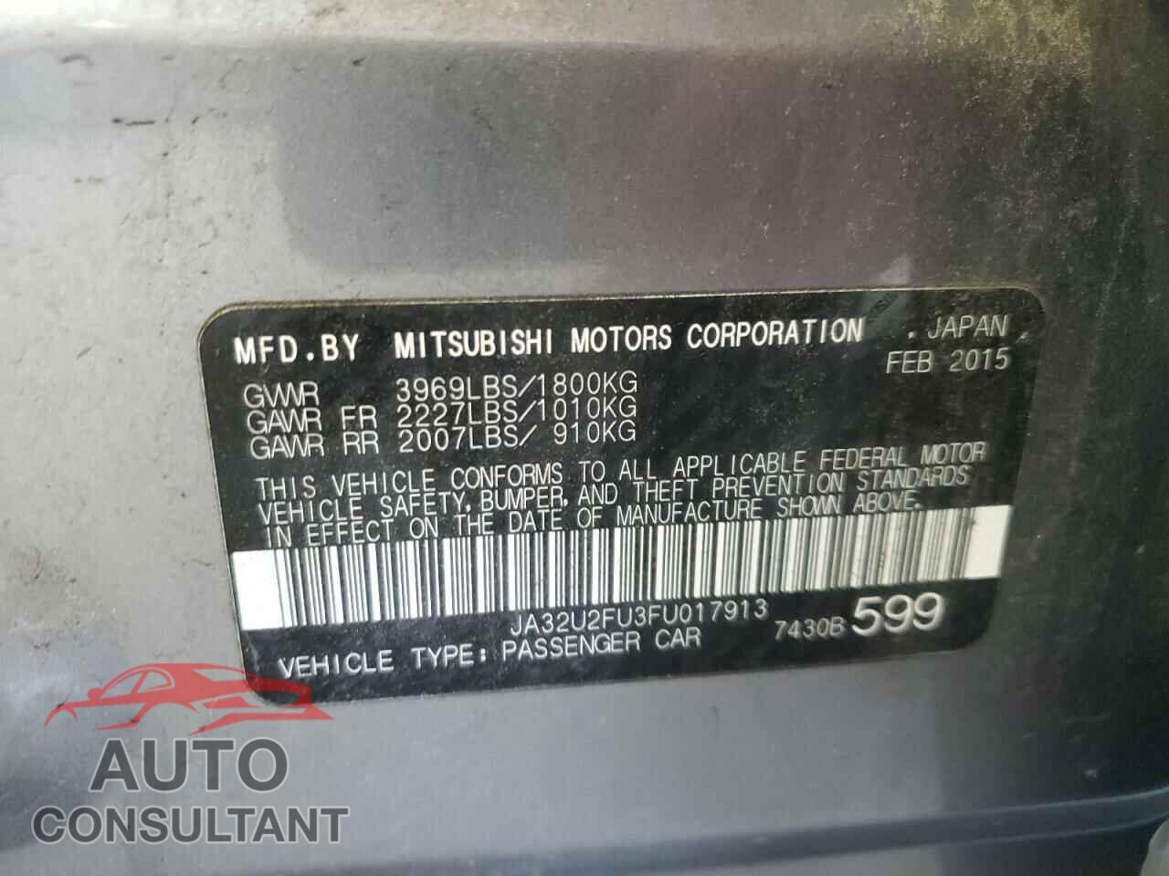MITSUBISHI LANCER 2015 - JA32U2FU3FU017913