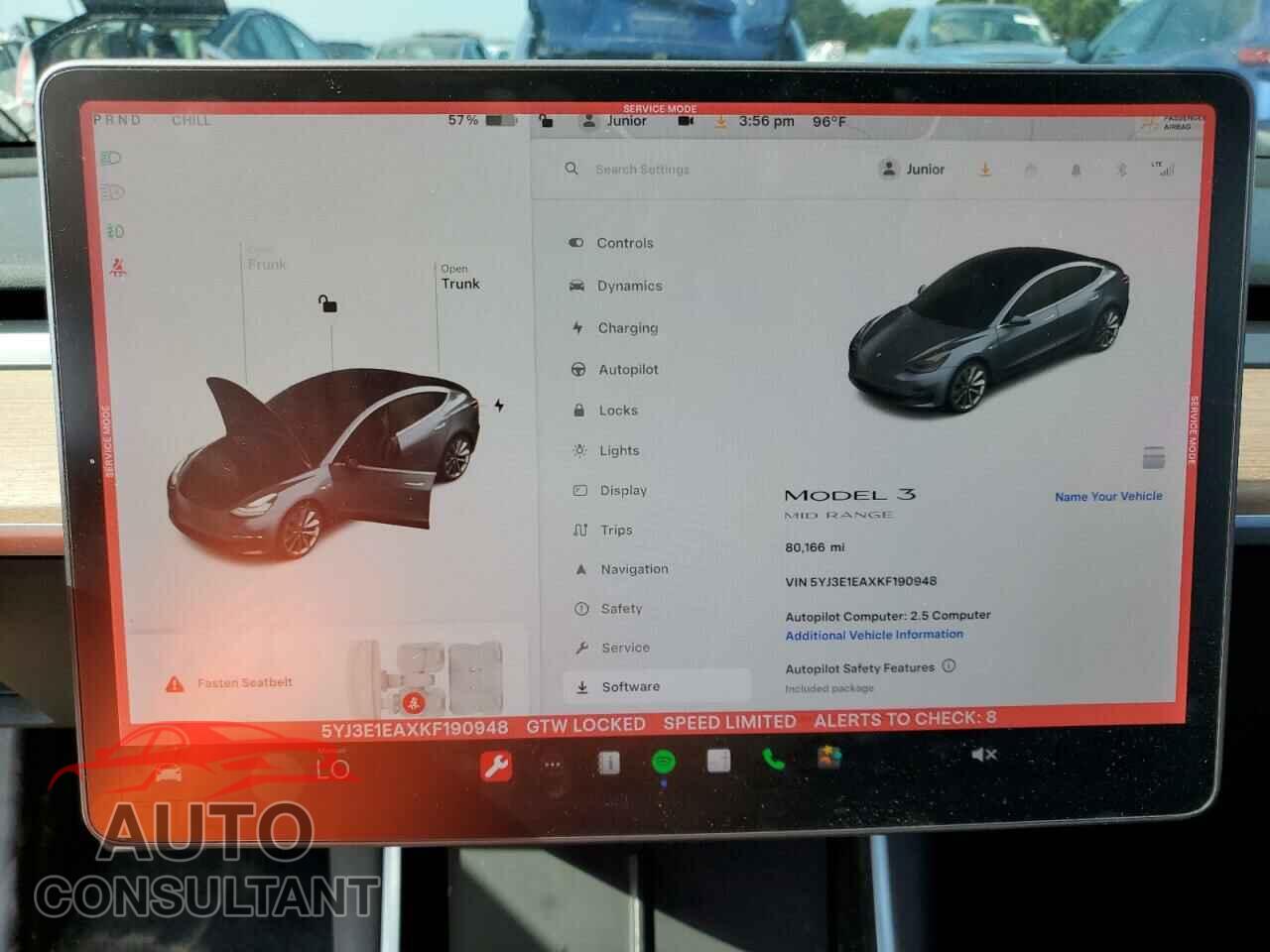 TESLA MODEL 3 2019 - 5YJ3E1EAXKF190948