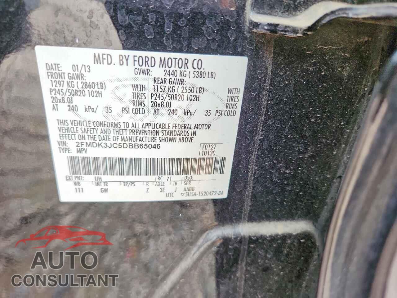 FORD EDGE 2013 - 2FMDK3JC5DBB65046