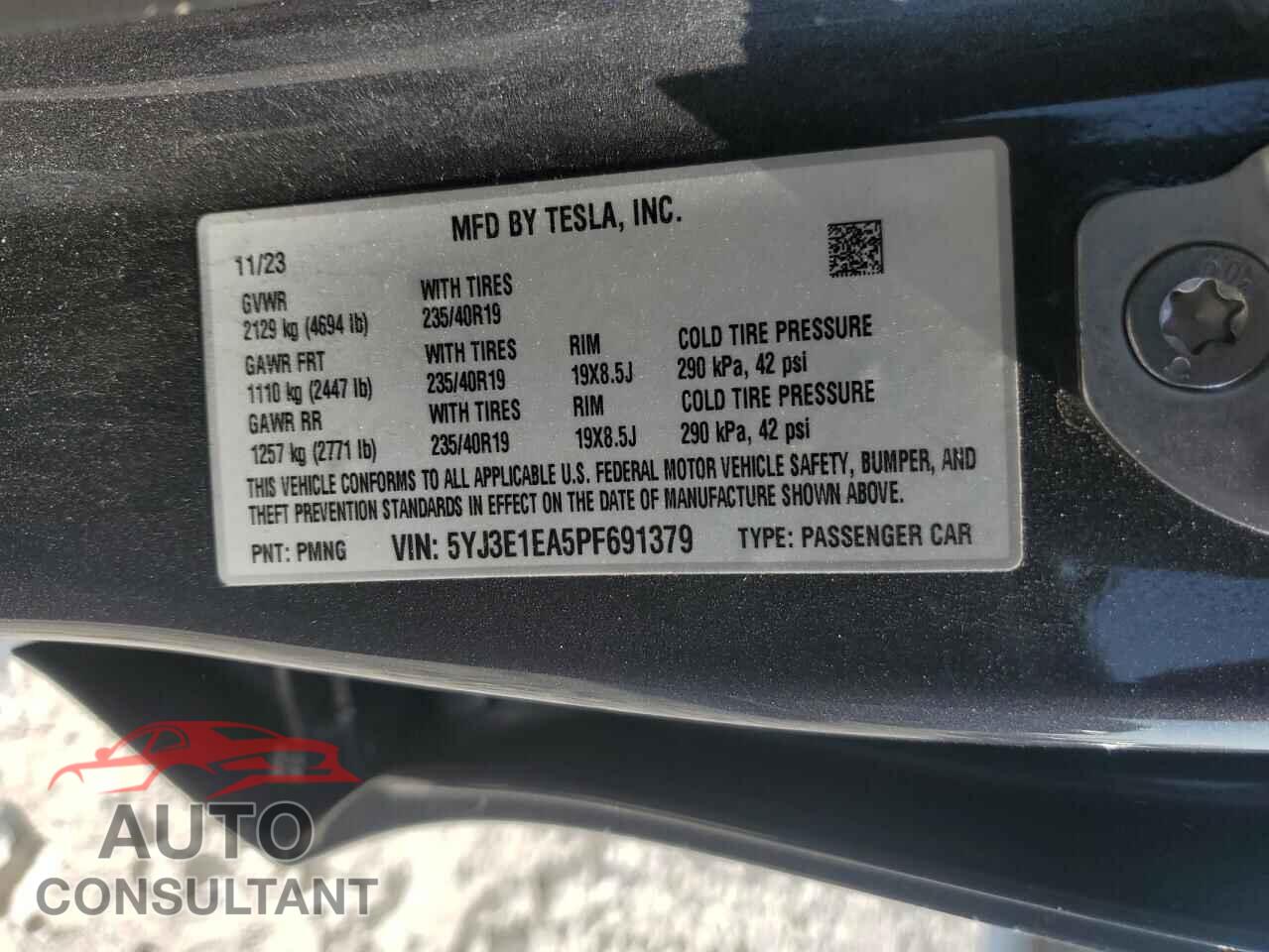 TESLA MODEL 3 2023 - 5YJ3E1EA5PF691379