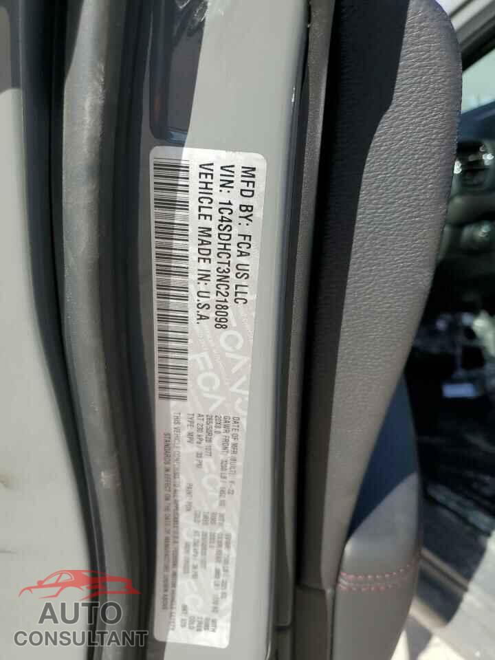 DODGE DURANGO 2022 - 1C4SDHCT3NC218098