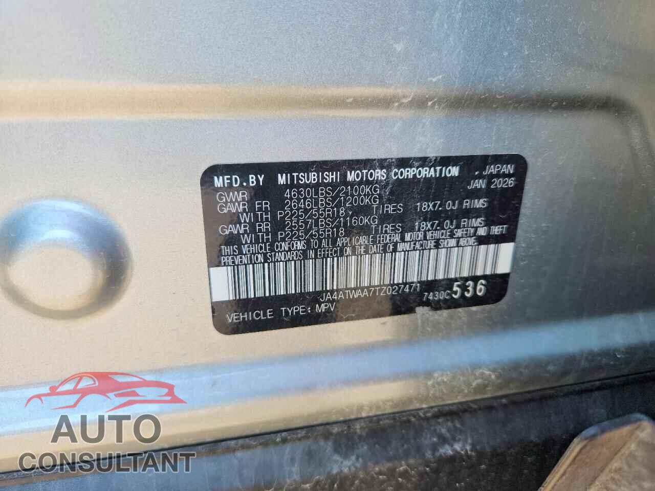 MITSUBISHI ECLIPSE 2026 - JA4ATWAA7TZ027471