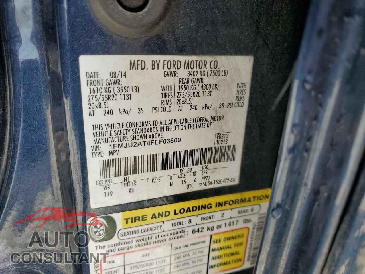 FORD EXPEDITION 2015 - 1FMJU2AT4FEF03809