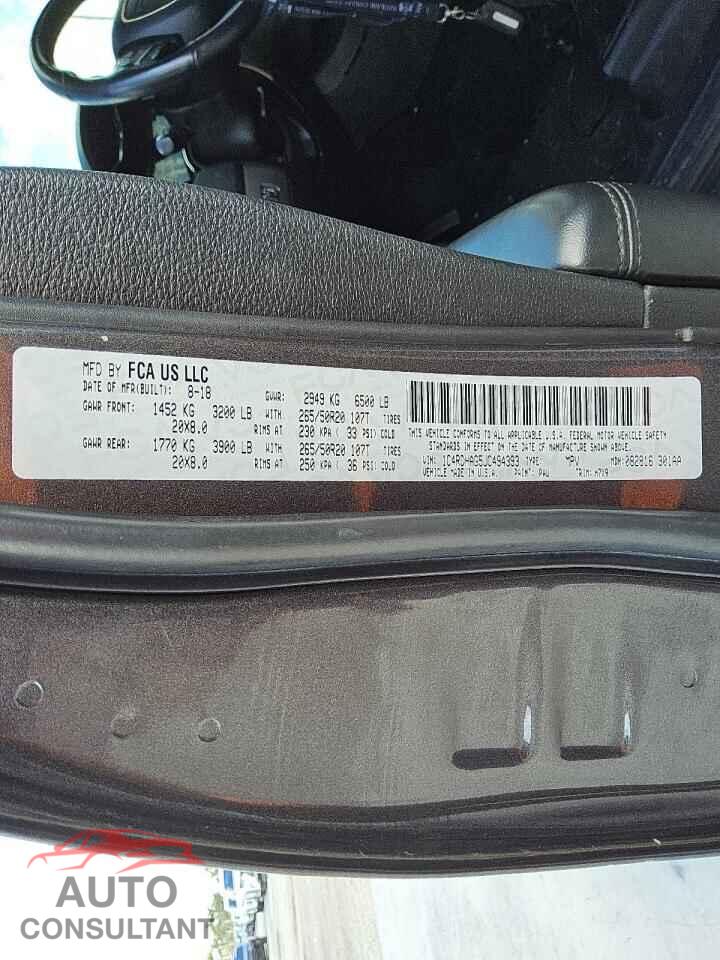 DODGE DURANGO 2018 - 1C4RDHAG5JC494393