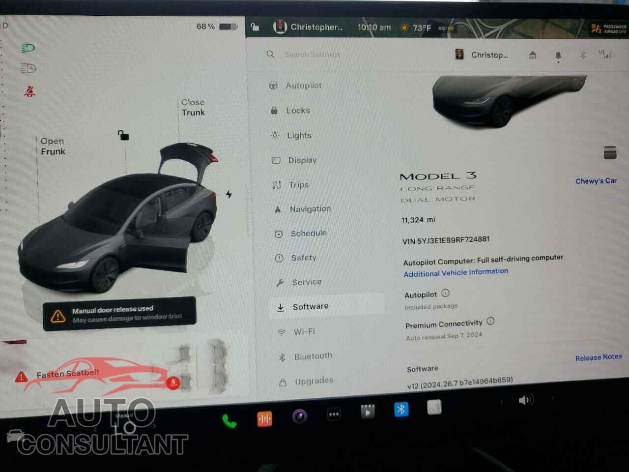 TESLA MODEL 3 2024 - 5YJ3E1EB9RF724881