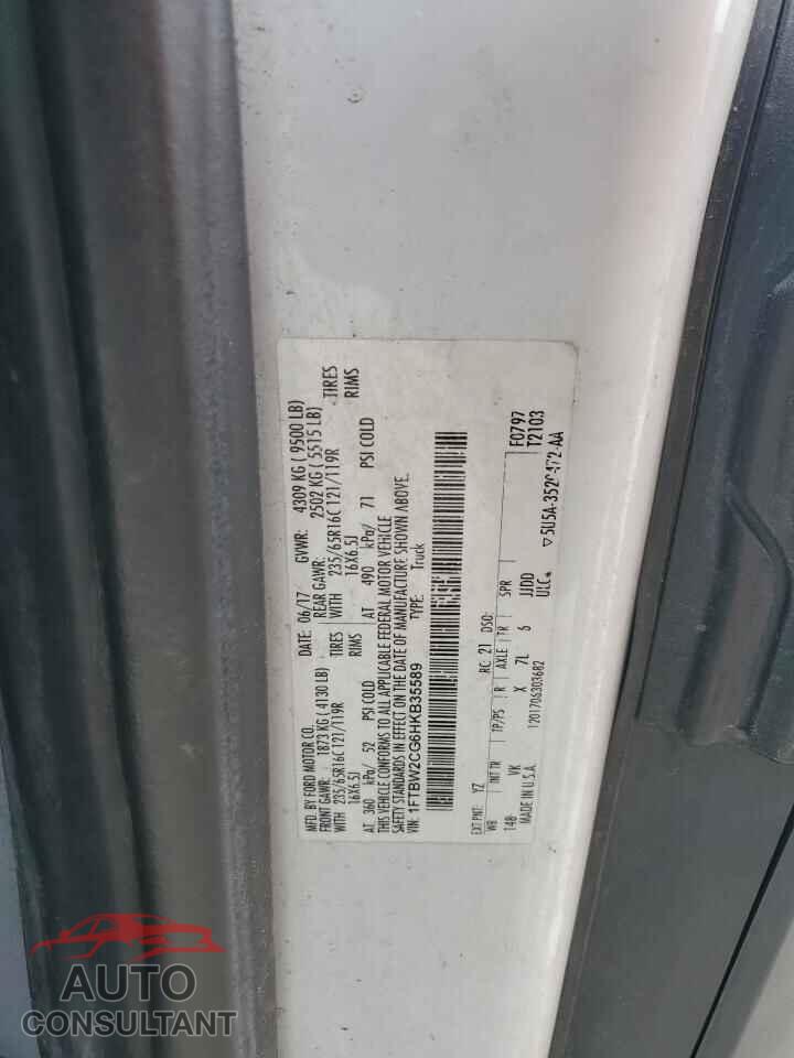 FORD TRANSIT 2017 - 1FTBW2CG6HKB35589
