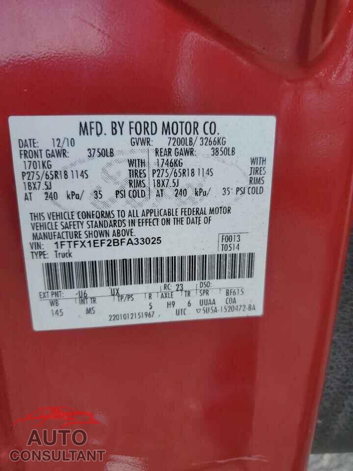 FORD F-150 2011 - 1FTFX1EF2BFA33025