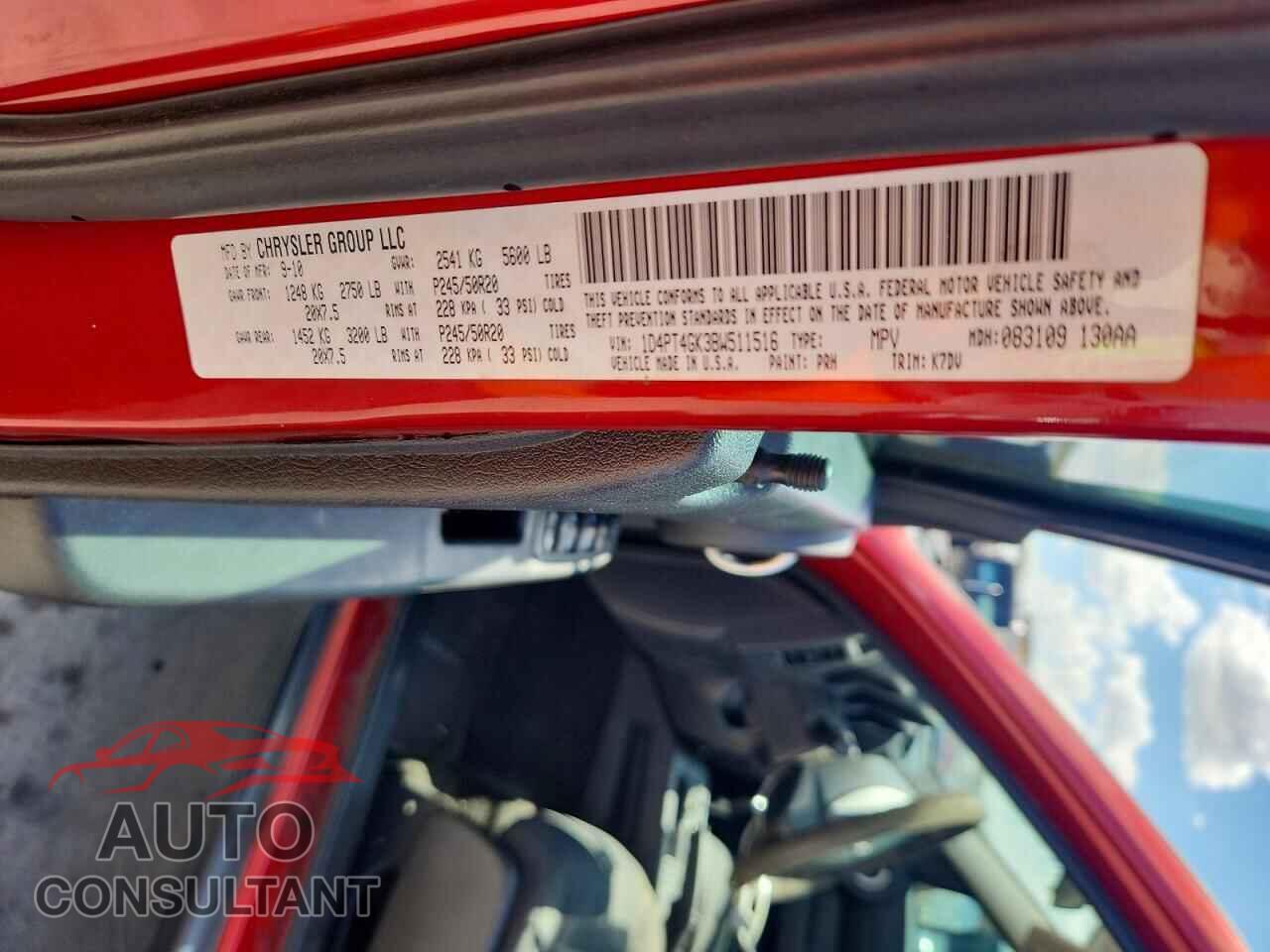 DODGE NITRO 2011 - 1D4PT4GK3BW511516