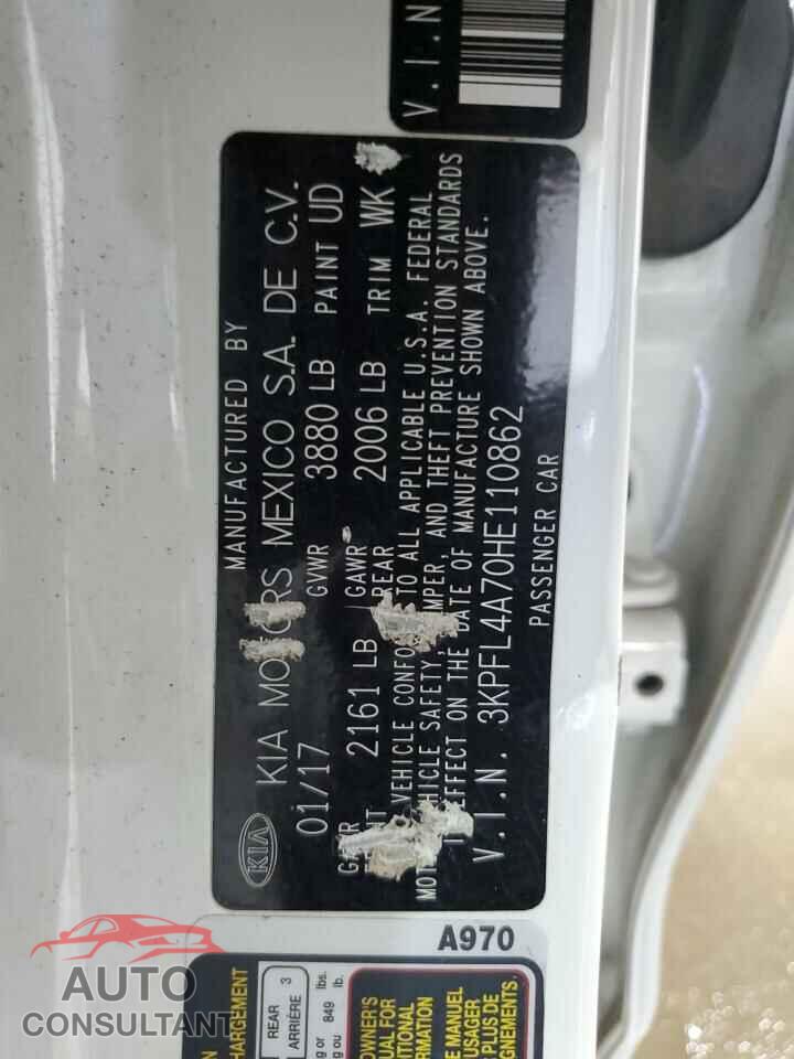 KIA FORTE 2017 - 3KPFL4A70HE110862