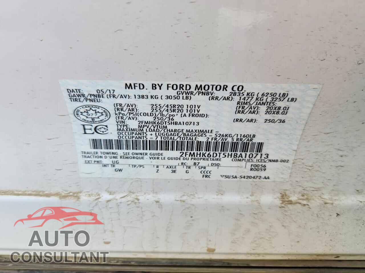 FORD FLEX 2017 - 2FMHK6DT5HBA10713