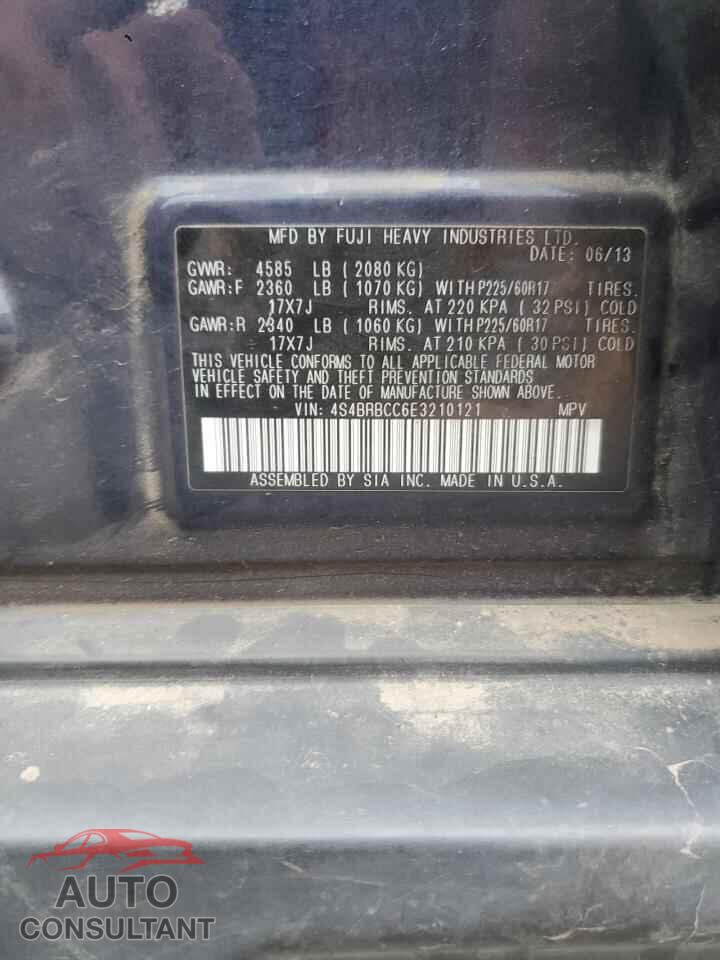SUBARU OUTBACK 2014 - 4S4BRBCC6E3210121