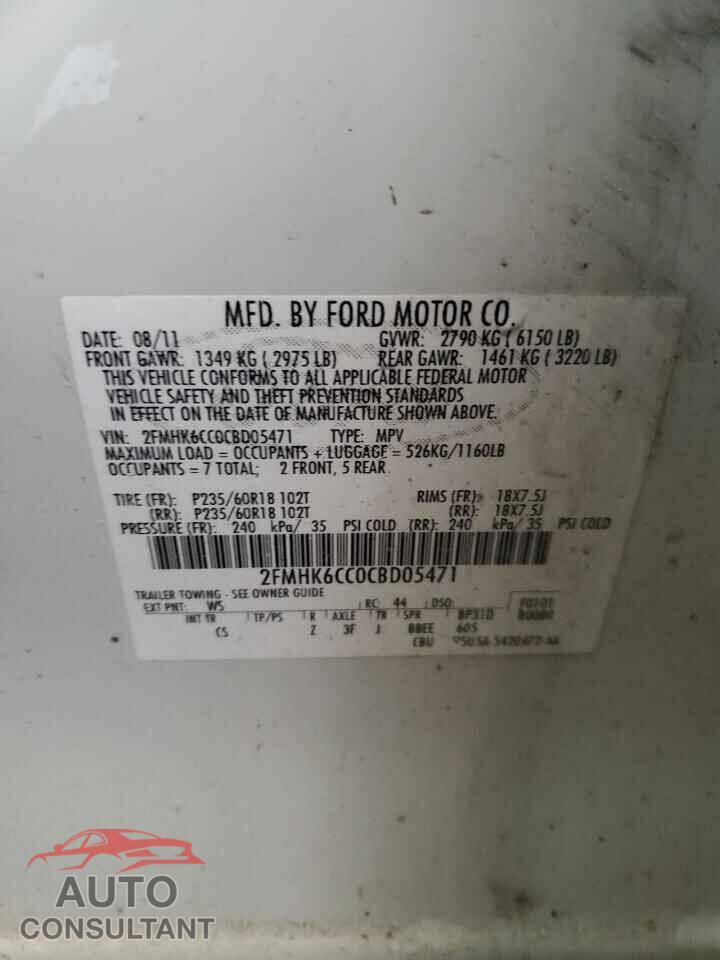 FORD FLEX 2012 - 2FMHK6CC0CBD05471
