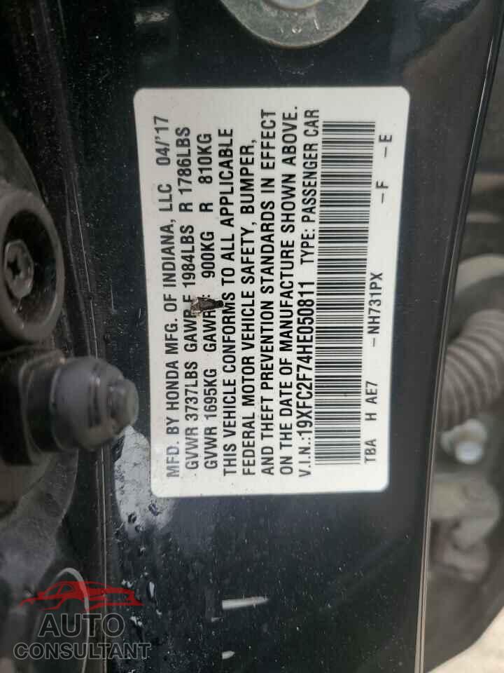 HONDA CIVIC 2017 - 19XFC2F74HE050811