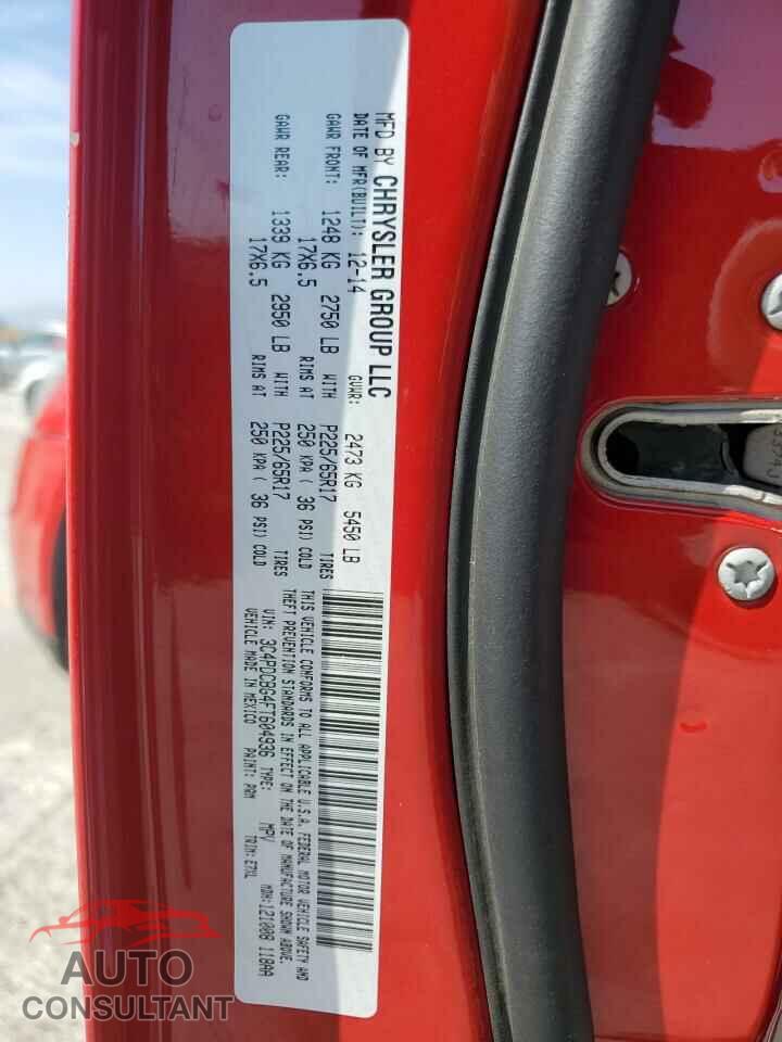 DODGE JOURNEY 2015 - 3C4PDCBG4FT604936