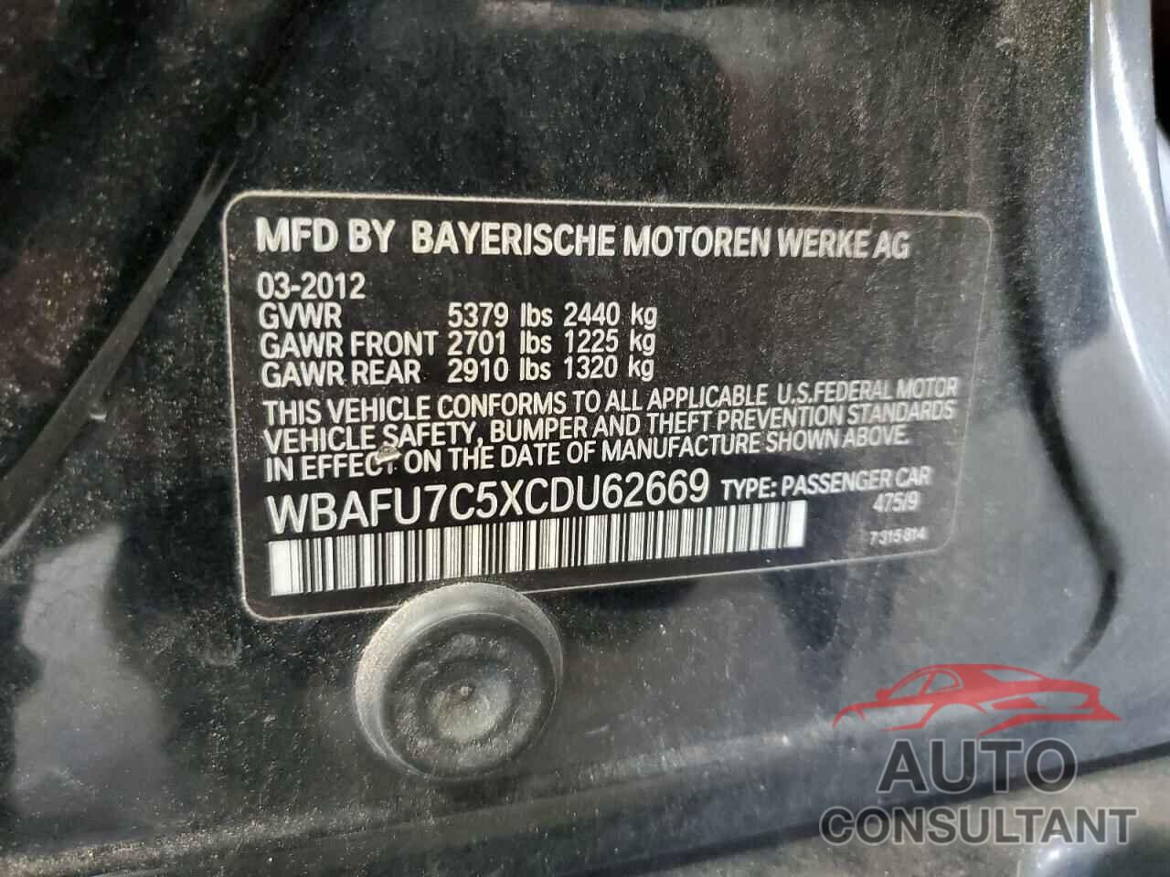 BMW 5 SERIES 2012 - WBAFU7C5XCDU62669