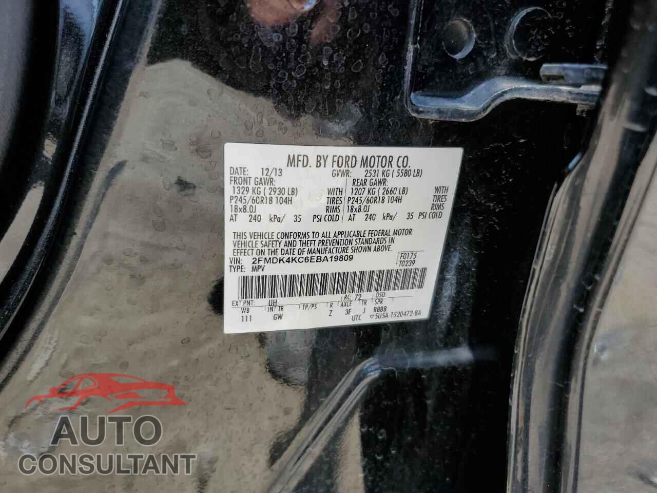 FORD EDGE 2014 - 2FMDK4KC6EBA19809