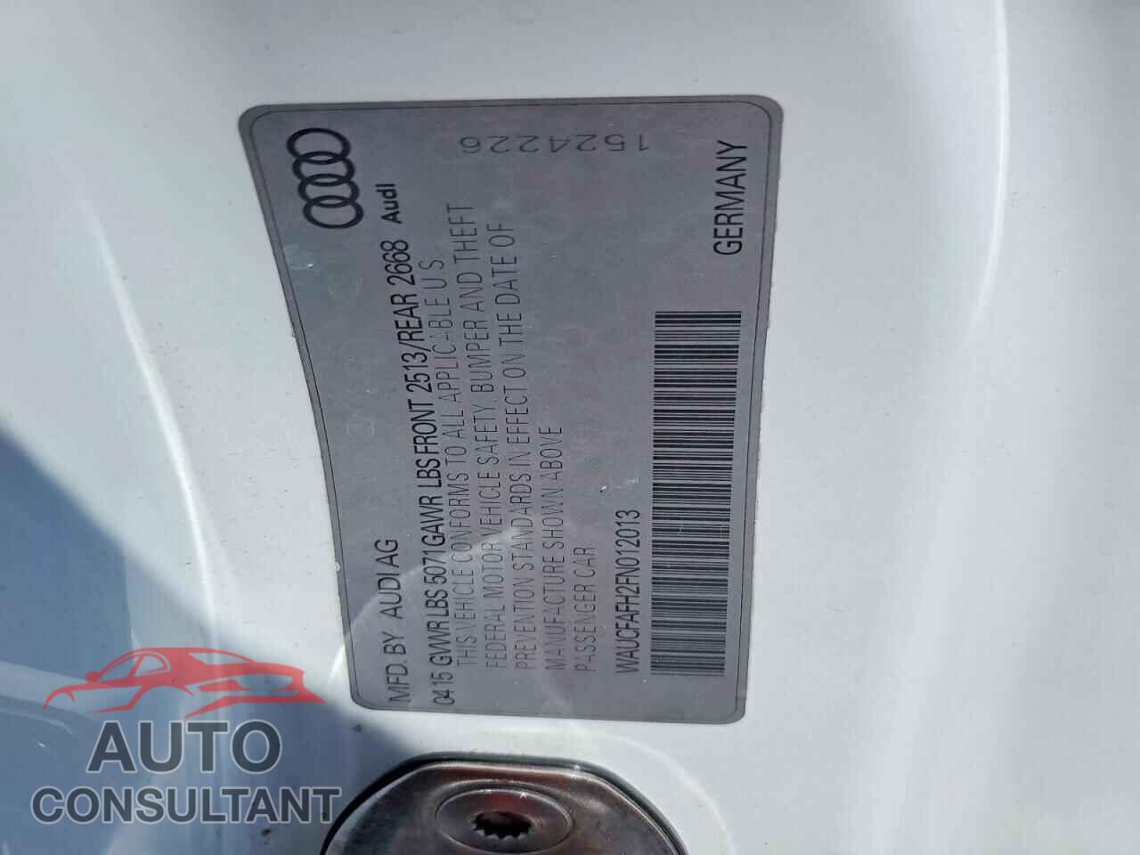 AUDI A5 2015 - WAUCFAFH2FN012013